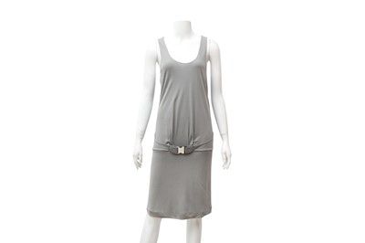 Lot 174 - Gucci Grey Crepe Sleeveless Buckle Dress - Size M