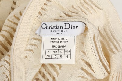 Lot 126 - Christian Dior Cream Ladder Knit Top - Size 38