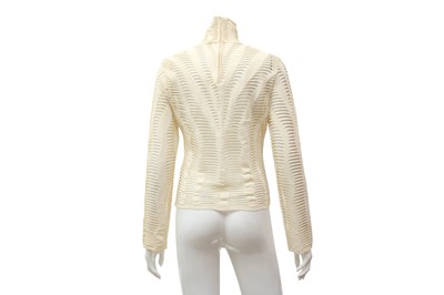 Lot 126 - Christian Dior Cream Ladder Knit Top - Size 38