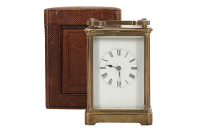 Lot 88 - A BRASS CARRIAGE CLOCK, EARLY 20TH CENTURY