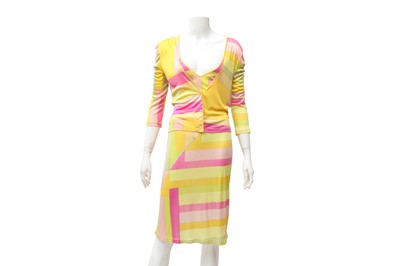Lot 114 - Emilio Pucci Geometric Print Dress & Cardigan Co-ord - Size 42