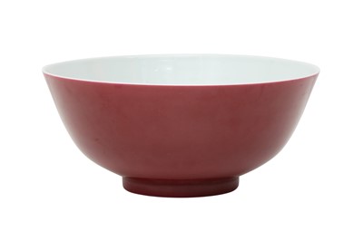 Lot 253 - A CHINESE RUBY-GLAZED BOWL.