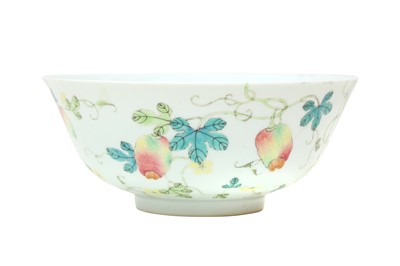Lot 170 - A CHINESE FAMILLE ROSE 'BITTER MELON' BOWL.