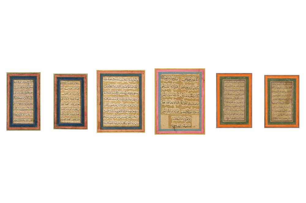 Lot 84 - SIX LOOSE FOLIOS OF NASKH CALLIGRAPHY