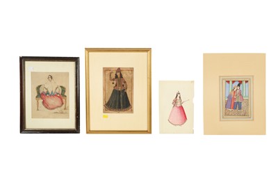 Lot 67 - FOUR WATERCOLOUR PORTRAITS OF QAJAR BEAUTIES