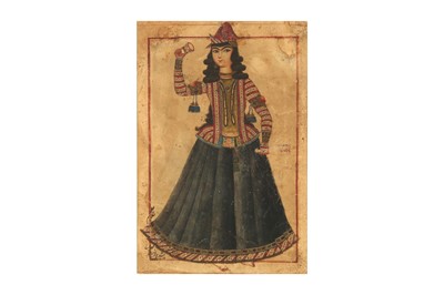 Lot 67 - FOUR WATERCOLOUR PORTRAITS OF QAJAR BEAUTIES