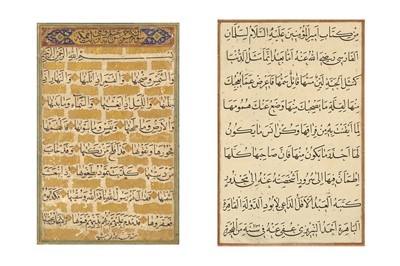 Lot 85 - TWO LOOSE FOLIOS OF NASKH CALLIGRAPHY