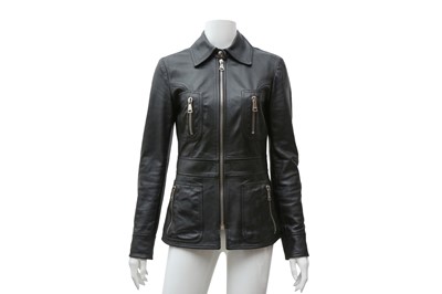 Lot 846 - Dolce & Gabbana Black Leather Biker Jacket - Size 38