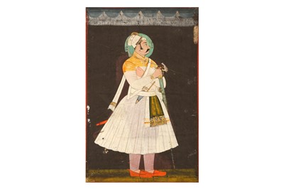 Lot 331 - TWO STANDING PORTRAITS OF RAJPUT MAHARAJAS