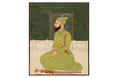 Lot 337 - A SEATED PORTRAIT OF AN INDIAN RULER