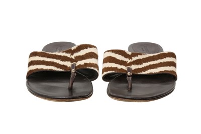 Lot 59 - Gucci Zebra Print Thong Sandal - Size 39