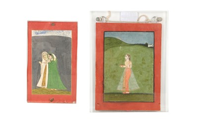 Lot 220 - TWO STANDING PORTRAITS OF INDIAN MAIDENS