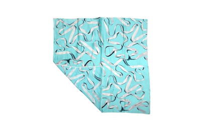 Lot 137 - Tiffany Blue Silk Print Scarf