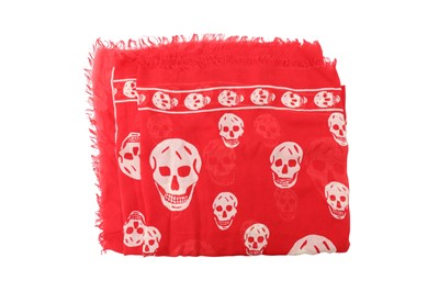 Lot 5 - Alexander McQueen Red Skull Print Scarf