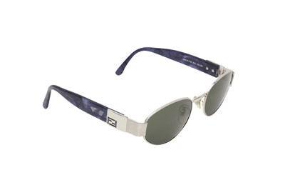 Lot 297 - Fendi Silver Oval Logo Sunglasses