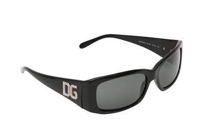 Lot 243 - Dolce & Gabbana Black Crystal Logo Sunglasses