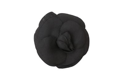 Lot 268 - Chanel Black Silk Camellia Pin Brooch
