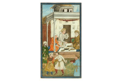 Lot 353 - A MUGHAL MINIATURE: AN AFTERNOON FEAST AT COURT