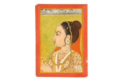 Lot 228 - A PROFILE PORTRAIT OF AN INDIAN MAIDEN