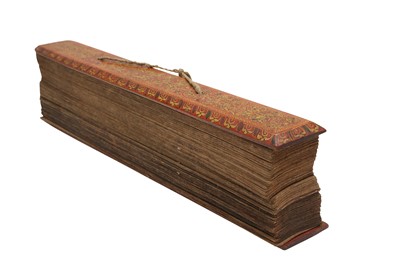 Lot 293 - A PALM-LEAF BUDDHIST MANUSCRIPT WITH LACQUERED BOOK COVERS