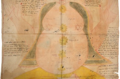 Lot 302 - A FIGURAL DIAGRAM OF THE HUMAN BODY'S CHAKRAS (ENERGY POINTS)
