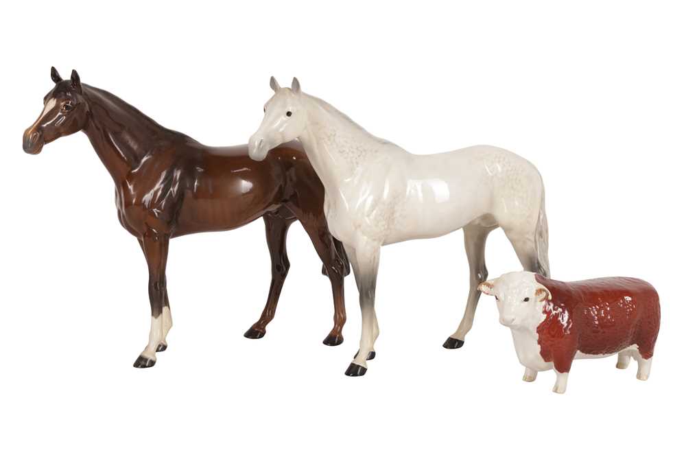 Lot 134 - A GROUP OF TWENTIETH CENTURY BESWICK ANIMAL FIGURES