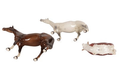 Lot 134 - A GROUP OF TWENTIETH CENTURY BESWICK ANIMAL FIGURES