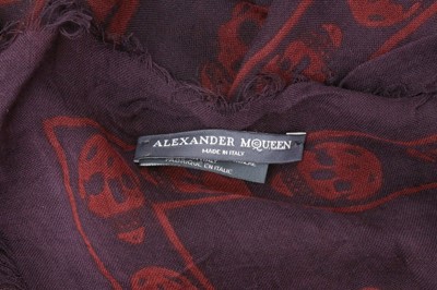 Lot 50 - Alexander McQueen Aubergine Skull Print Scarf