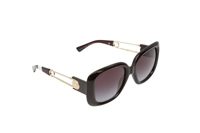 Lot 72 - Versace Maroon Oversized Medusa Logo Sunglasses