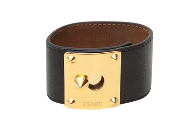 Lot 223 - Fendi Black Goldmine Wide Cuff Bracelet - Size S
