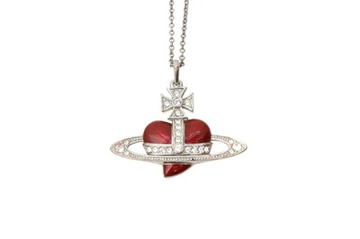 Lot 2 - Vivienne Westwood Red Heart Large Orb Pendant Necklace
