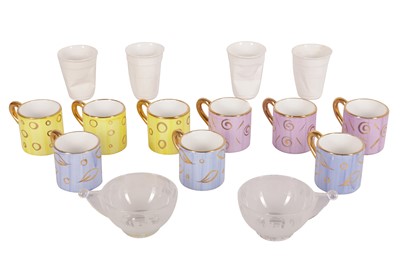 Lot 135 - AFTER REVOL FROISSES: A SET OF FOUR CRUMPLE CUPS BREAKFAST TUMBLERS