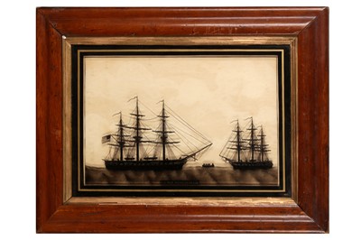 Lot 286 - REVERSE GLASS MARITIME PAINTINGS (EARLY-MID 19TH CENTURY)