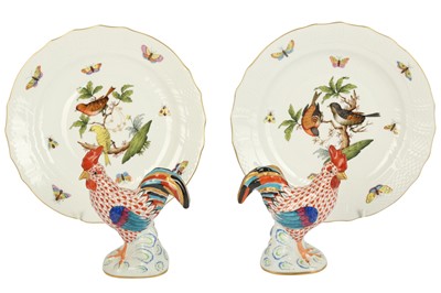 Lot 133 - A PAIR OF HEREND PORCELAIN  PLATES