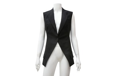 Lot 252 - Alexander McQueen Black Wool  Sleeveless Jacket - Size 38