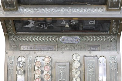 Lot 259 - AN AMERICAN NATIONAL CAST BRASS CASH REGISTER, MODEL 422