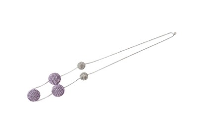 Lot 47 - Swarovski Lilac Pave Crystal Ball Necklace