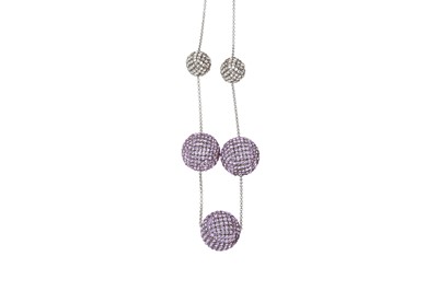 Lot 47 - Swarovski Lilac Pave Crystal Ball Necklace