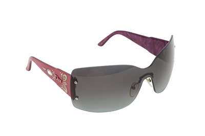 Lot 42 - Christian Dior Magenta Crystal Shield Sunglasses