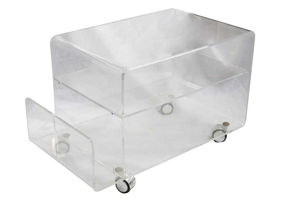 Lot 462 - A PERSPEX SIDE TABLE/MAGAZINE RACK