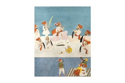 Lot 350 - A YOUNG RAJPUT RULER IN DURBAR