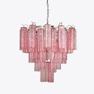 Lot 333 - A PURE WHITE LINES PINK TREVISO CHANDELIER