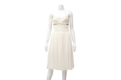 Lot 124 - Dolce & Gabbana Cream Silk  Strapless Dress