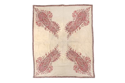 Lot 761 - AN EMBROIDERED SHAWL
