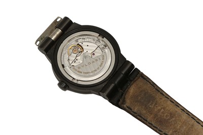 Lot 11 - A MEN'S BVLGARI CARBON AUTOMATIC WRISTWATCH LIMITED EDITION 371 OF 1997