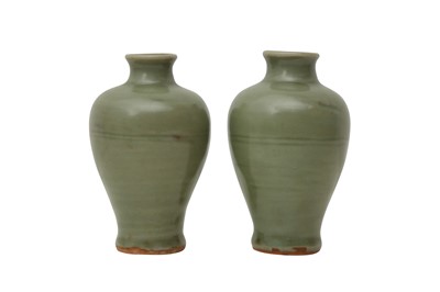 Lot 60 - A PAIR OF CHINESE LONGQUAN CELADON VASES, MEIPING