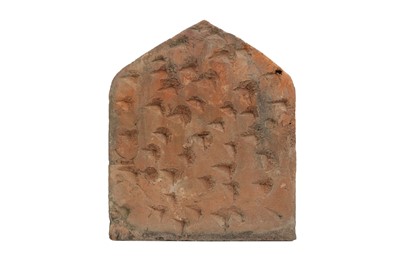 Lot 486 - A MULTAN ARCHITECTURAL POTTERY TILE WITH SURA AL-IKHLAS