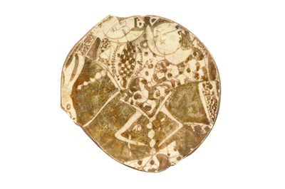 Lot 545 - TWO SHARDS OF COPPER LUSTRE-PAINTED POTTERY BOWLS