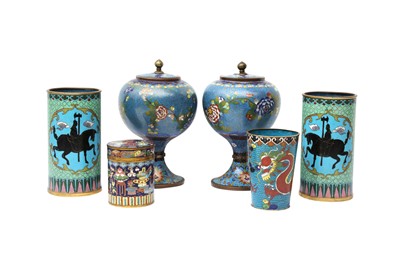 Lot 513 - A GROUP OF CHINESE CLOISONNÉ ENAMEL PIECES