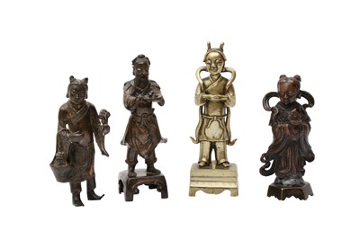 Lot 556 - A GROUP OF CHINESE BRONZE FIGURES